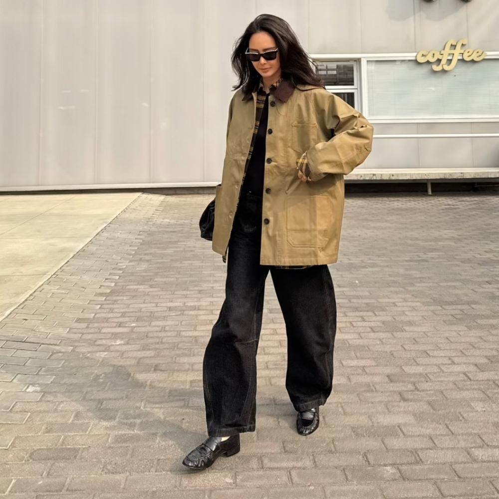 NWT Polo Ralph Lauren Beige Oversize Jacket Corduroy Collar Cuff Size Medium - Picture 2 of 13